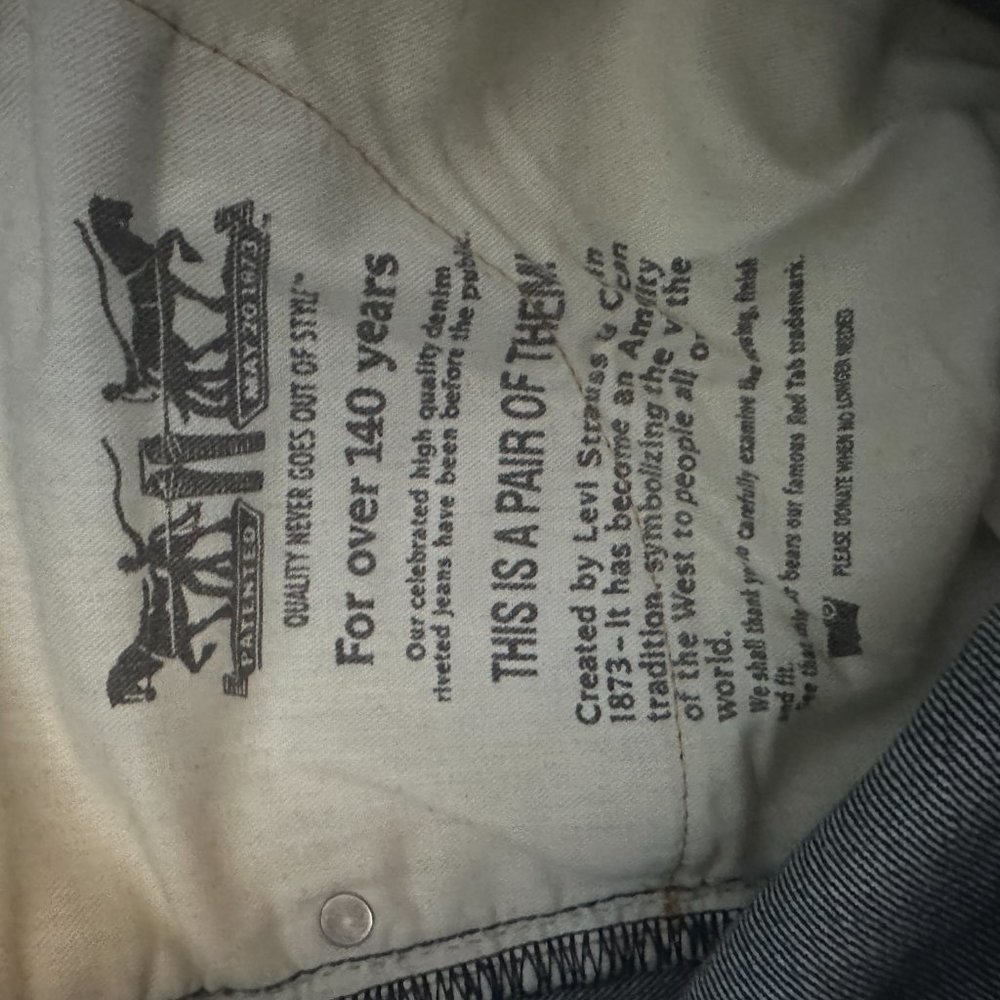 Levi's 511 Straight Fit Destroyed / Tattered W 31 L 32 - Picture 6 of 6